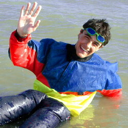 windshirt wet swimming in lake